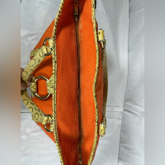 Dolce & Gabbana Snakeskin and canvas tote VGUC - Picture 6 of 15